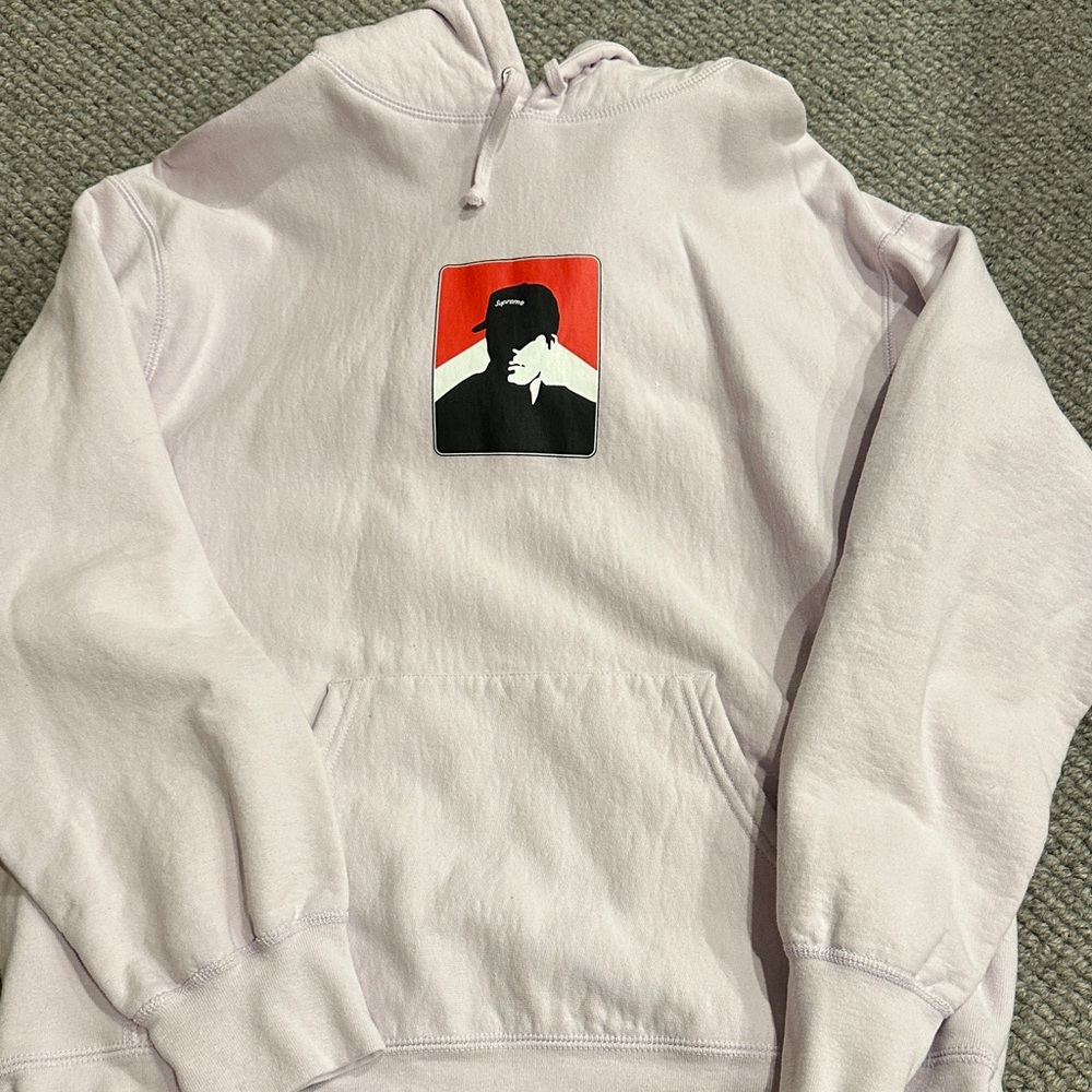 Supreme Lavender Hoodie with Graphic Design